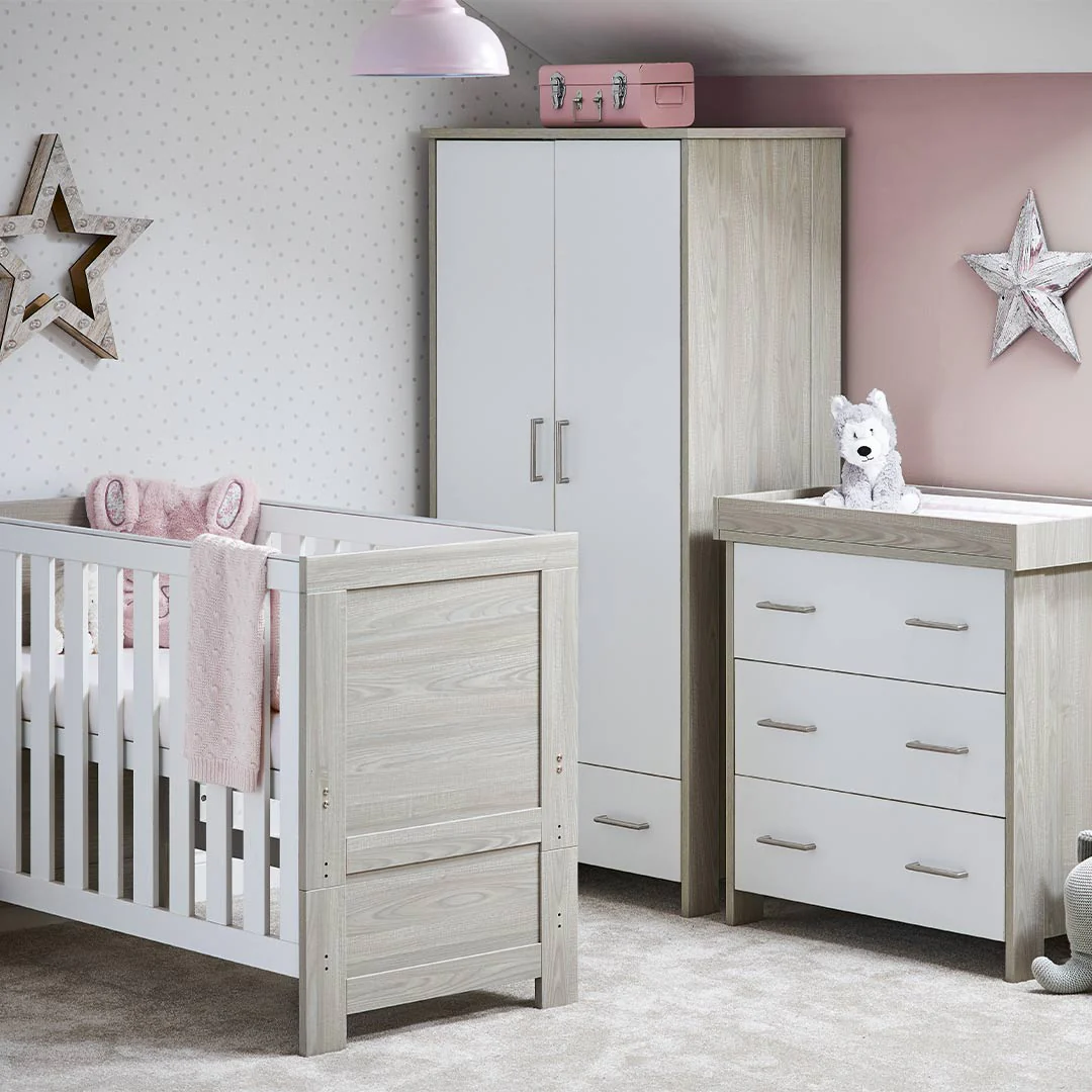 Obaby Nika Mini 3 Piece Room Set - Grey Wash + White - Image 3