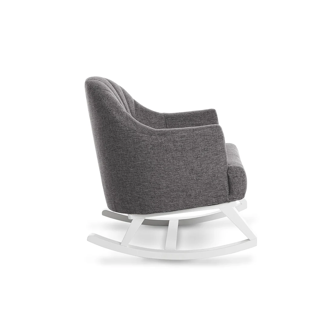 Obaby Round Back Rocking Chair - White + Grey - Image 3