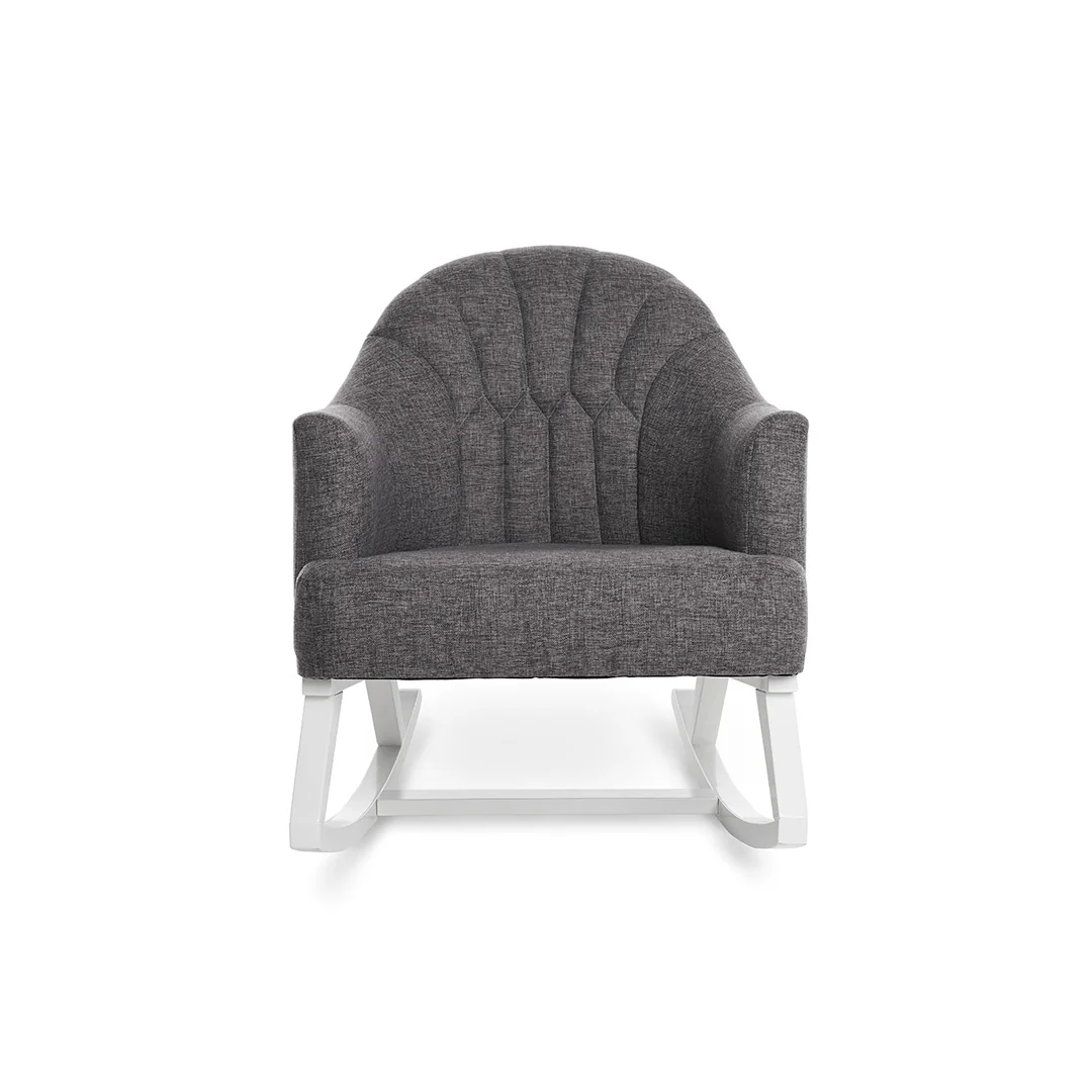 Obaby Round Back Rocking Chair - White + Grey - Image 4