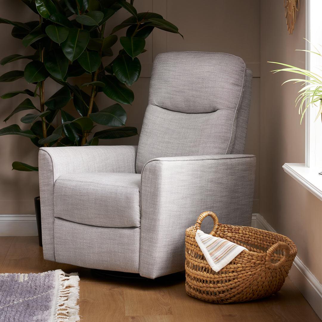Obaby Savannah Swivel Glider Recliner Chair - Pebble - Image 2