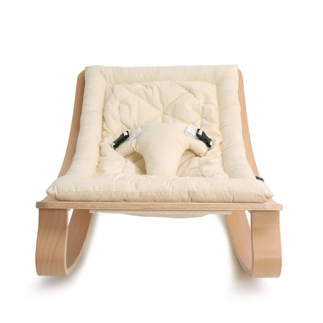 Outlet - Charlie Crane LEVO Baby Rocker - Beech + Organic White - Image 2