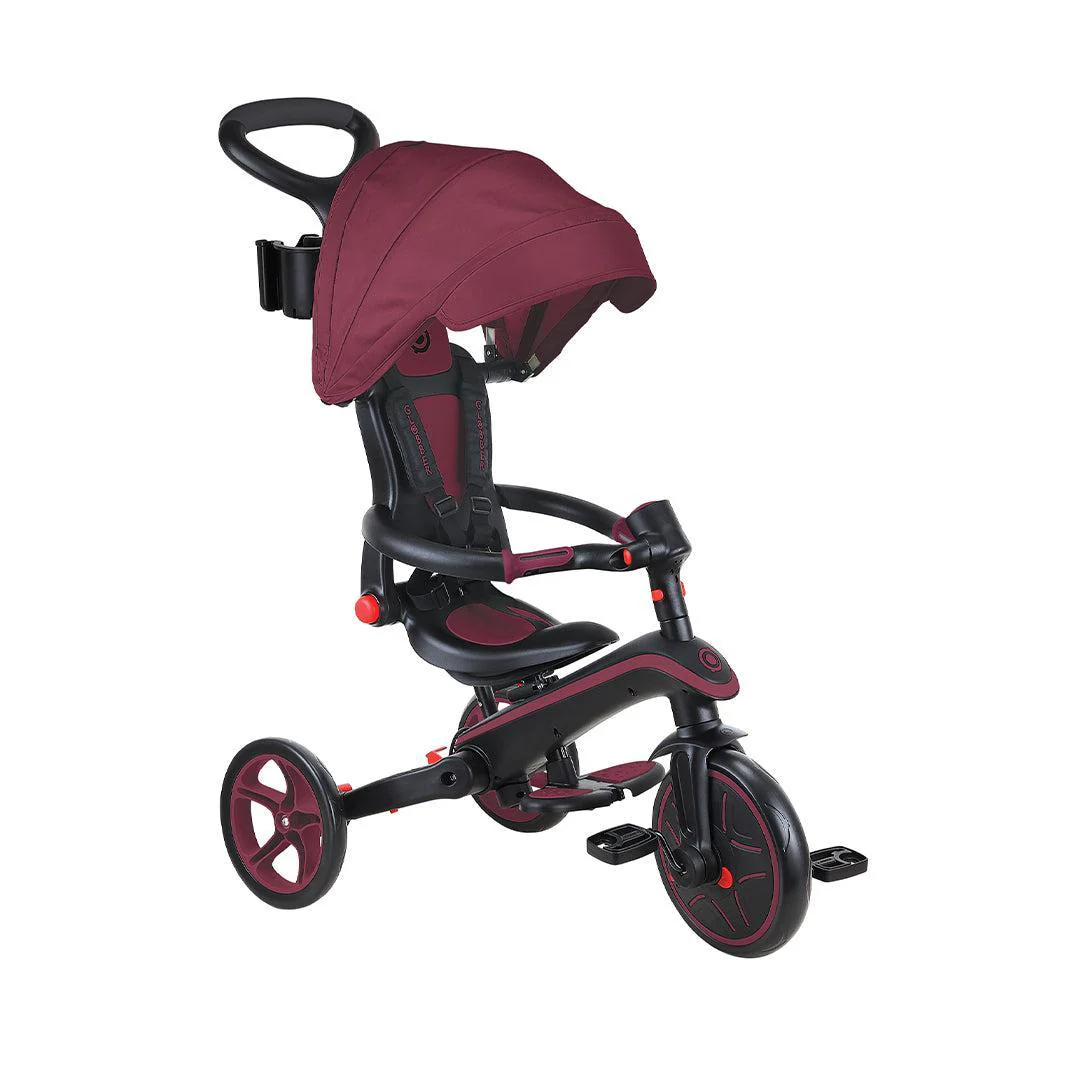 Outlet - Globber Explorer Trike Foldable 4 in 1 - Burgundy - Image 2