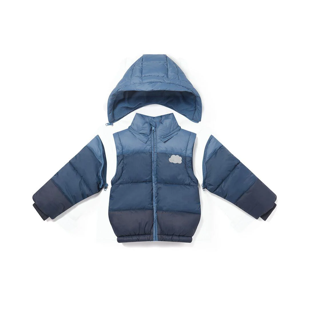 Outlet - MORI Recycled Waterproof Padded 3-in-1 Coat - Navy Ombre - Image 5