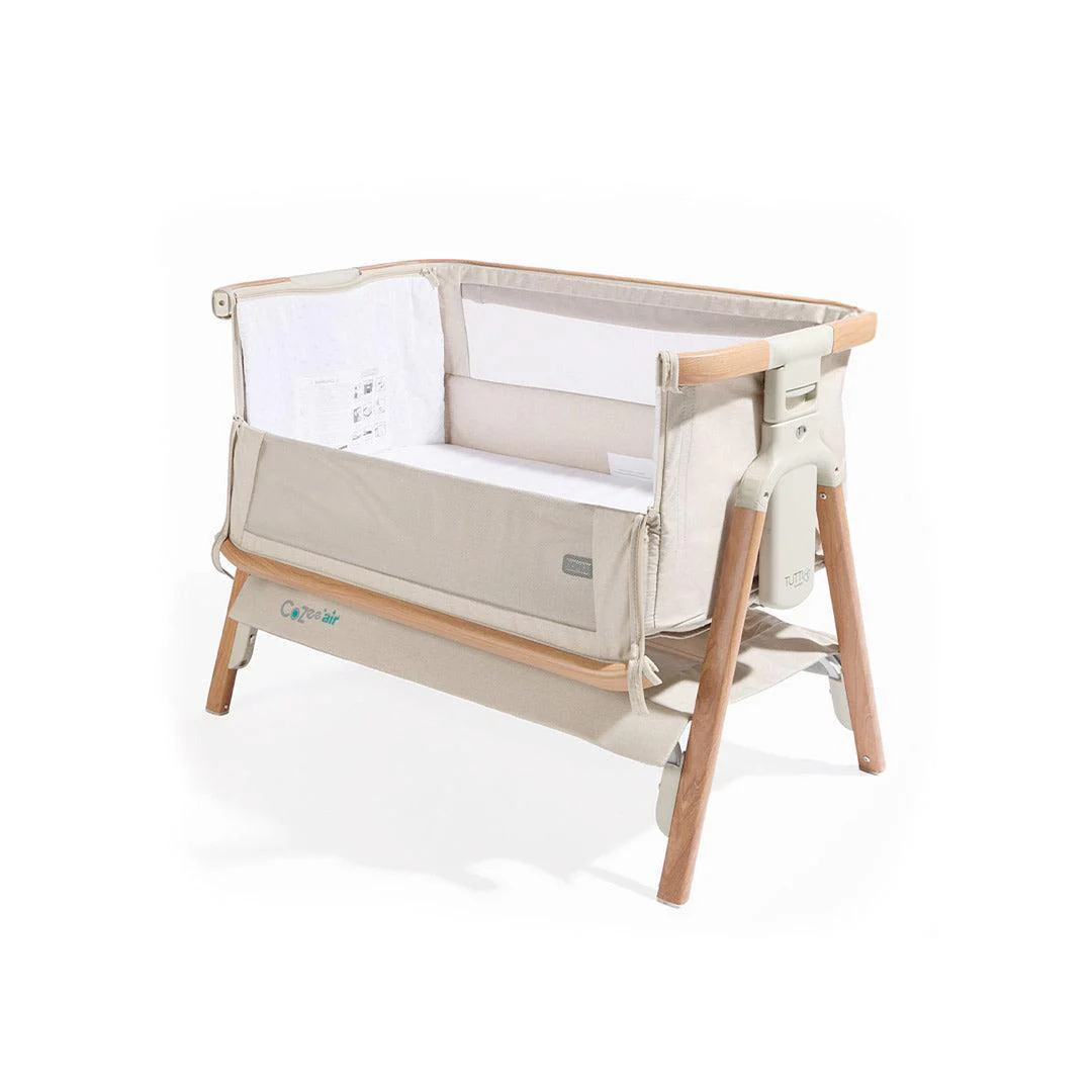 Outlet - Tutti Bambini CoZee Air Bedside Crib - Scandinavian Walnut/Ecru - Image 10