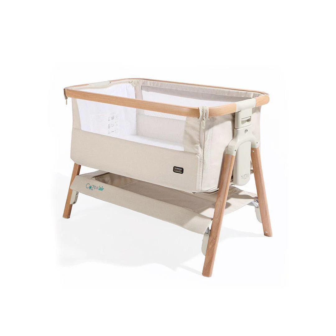 Outlet - Tutti Bambini CoZee Air Bedside Crib - Scandinavian Walnut/Ecru - Image 11