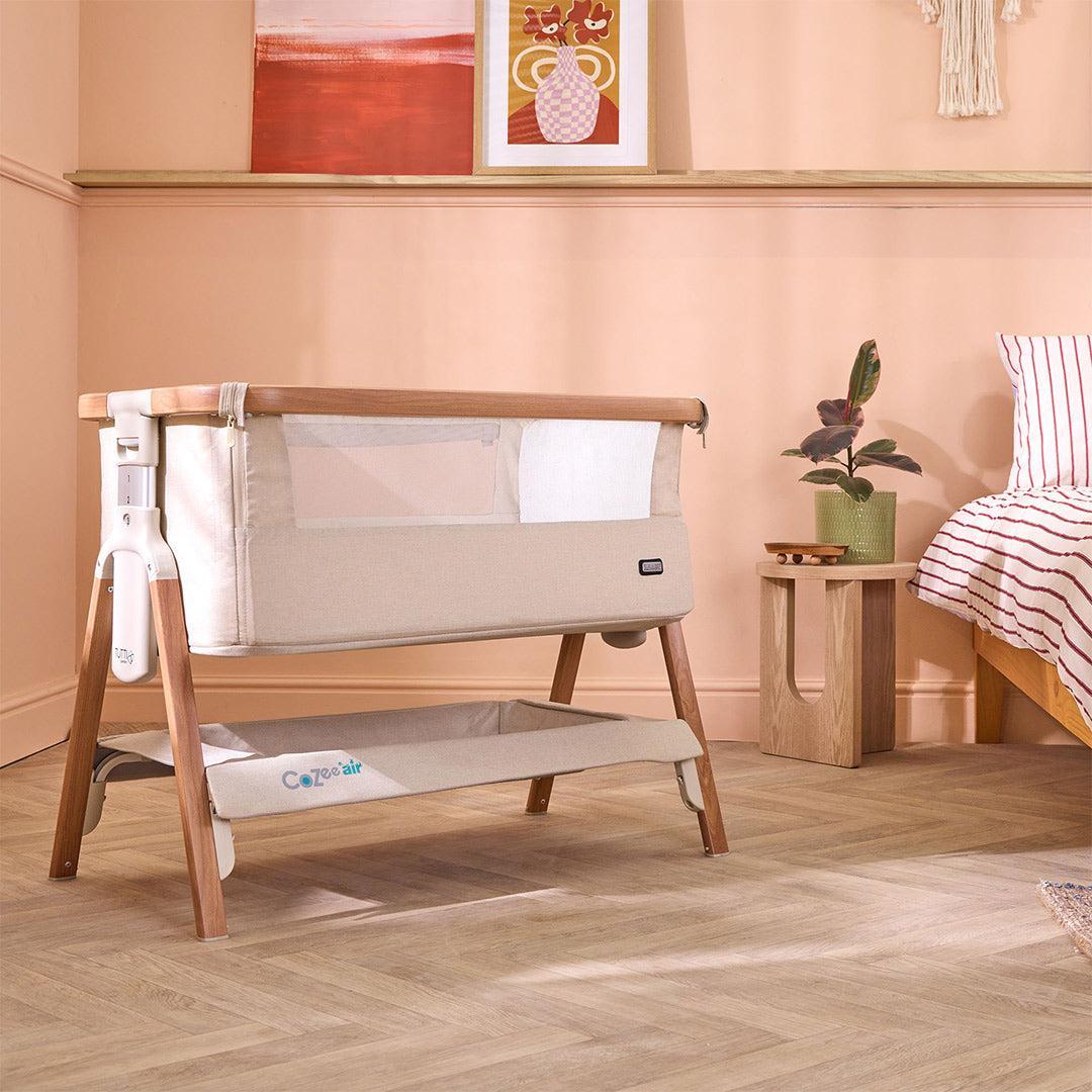 Outlet - Tutti Bambini CoZee Air Bedside Crib - Scandinavian Walnut/Ecru - Image 2