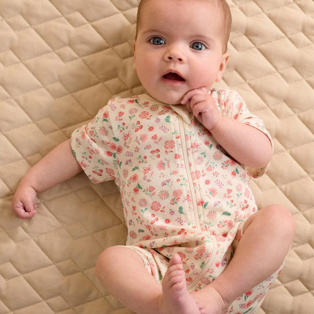 Purebaby 2 Pack Short Sleeved Digital Growsuit - Emilia Print - Image 4