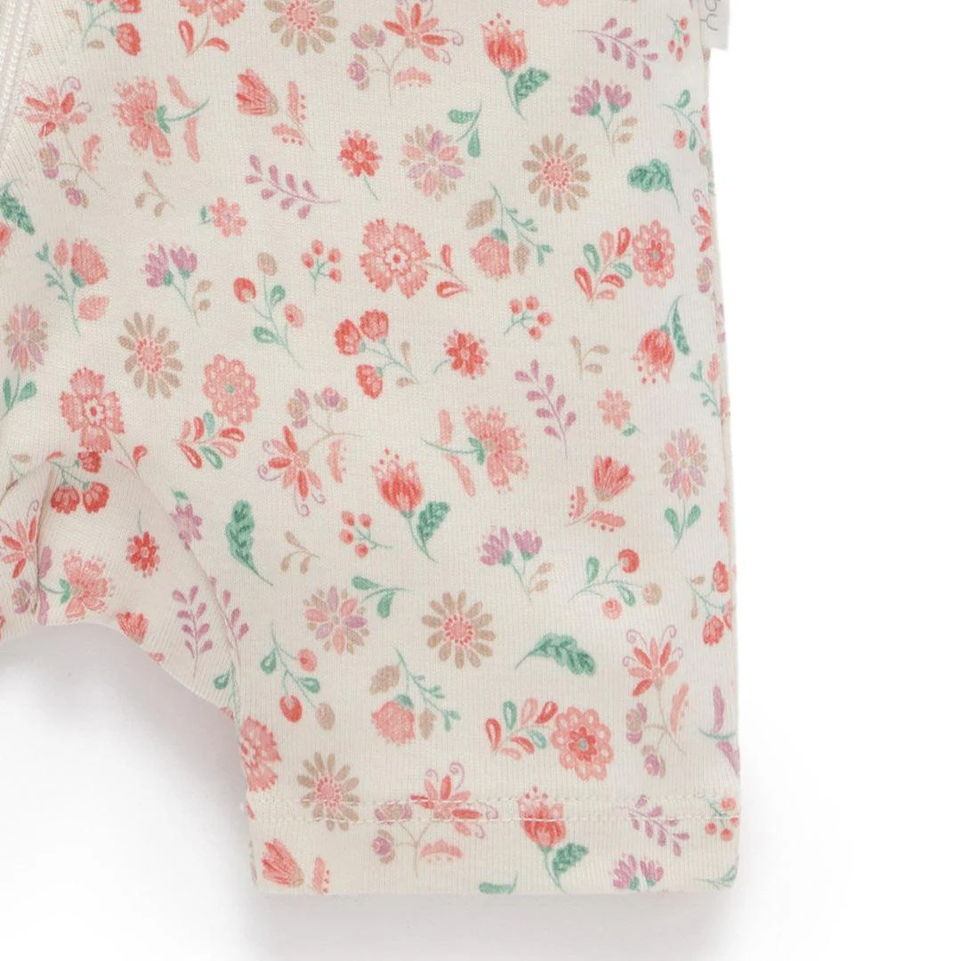 Purebaby 2 Pack Short Sleeved Digital Growsuit - Emilia Print - Image 8
