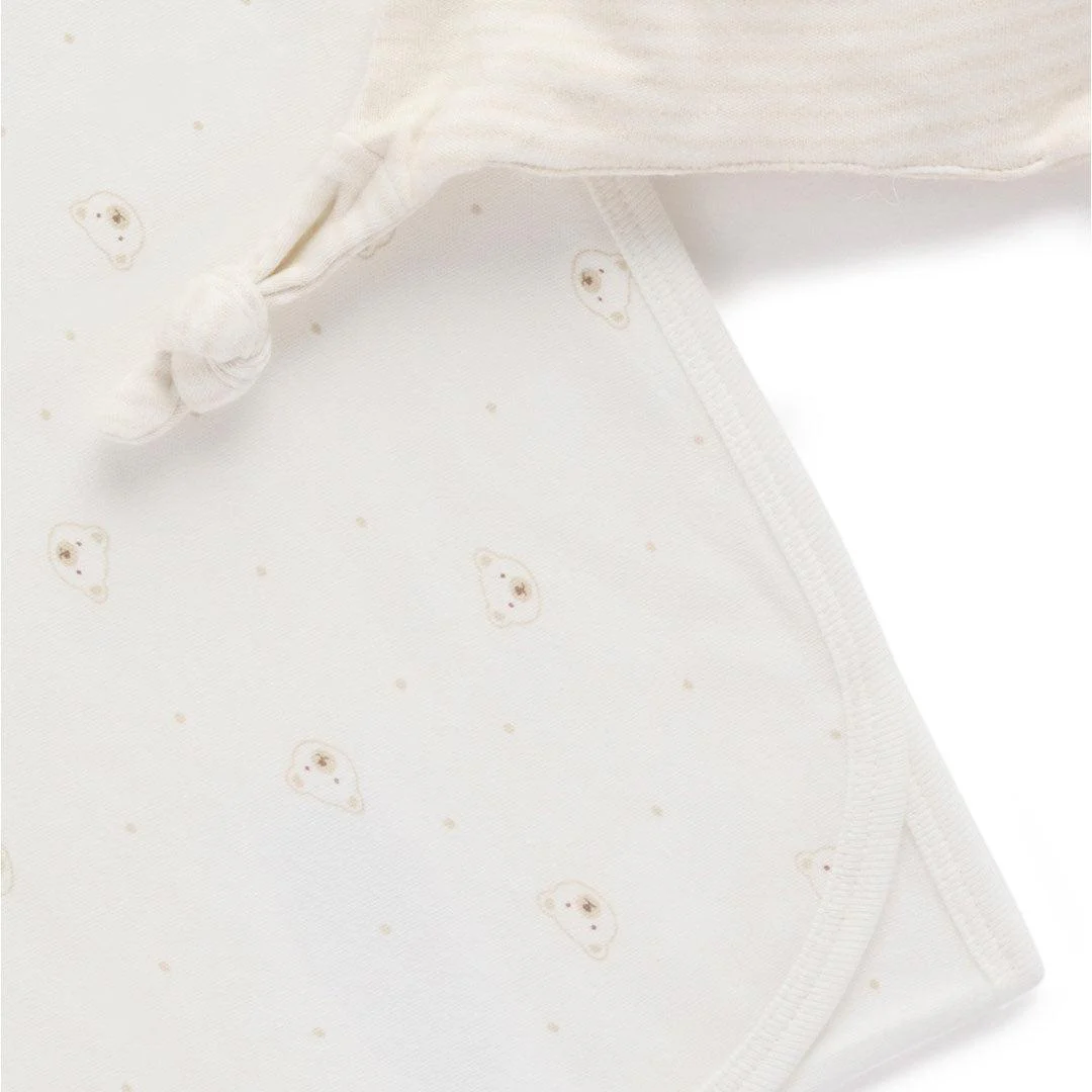Purebaby Bunny Comforter & Swaddle Set - Vanilla Bear - Image 3