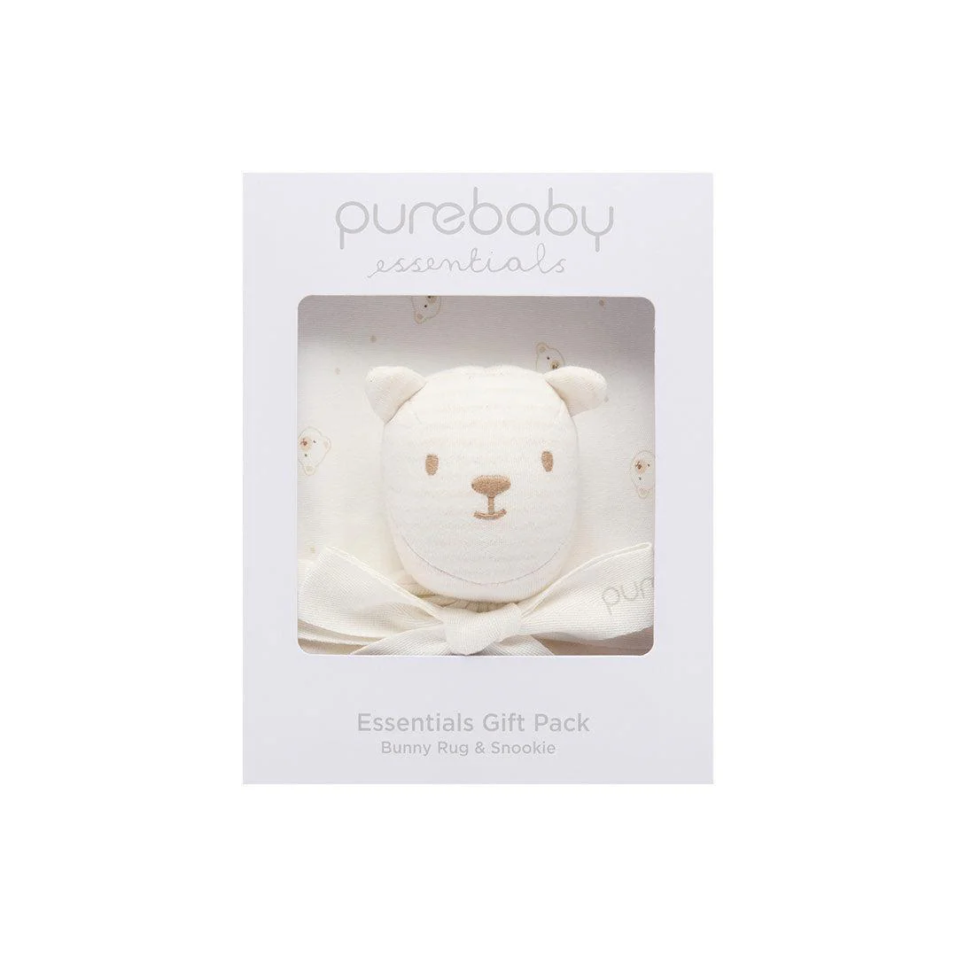 Purebaby Bunny Comforter & Swaddle Set - Vanilla Bear - Image 4