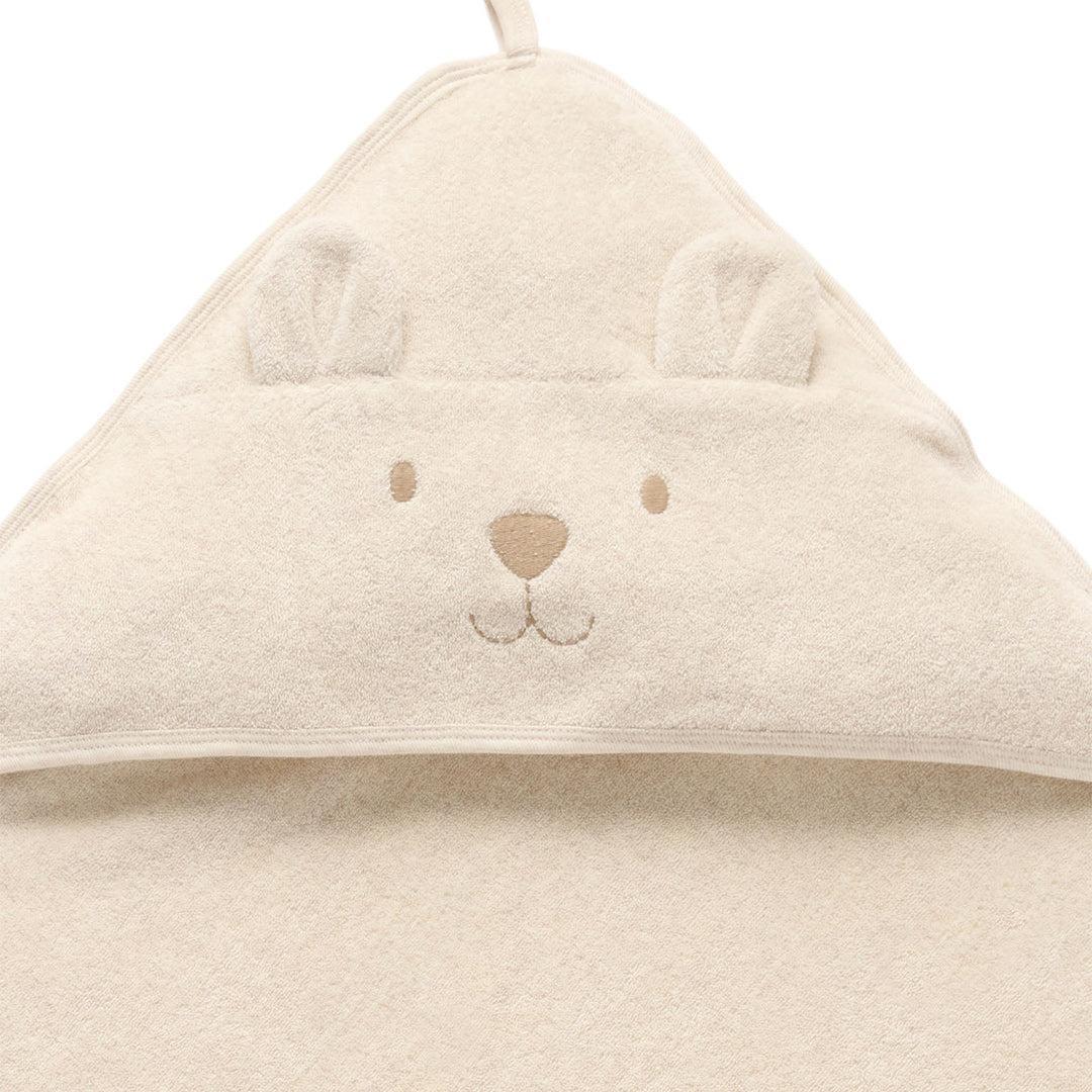 Purebaby Bear Hooded Towel - Wheat Melange - Image 5