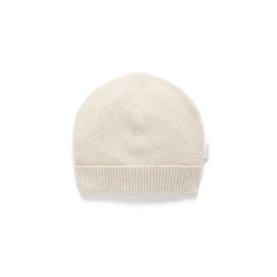 Purebaby Knit Baby Hat - Wheat Melange