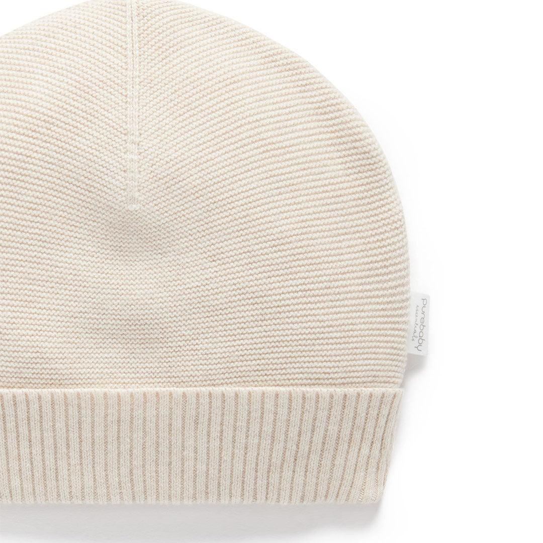 Purebaby Knit Baby Hat - Wheat Melange - Image 3