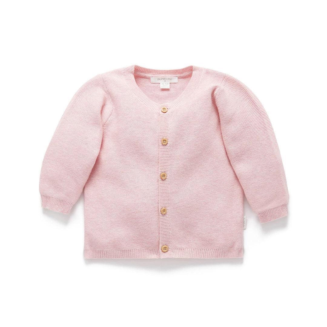 Purebaby Knit Cardigan - Pink Melange