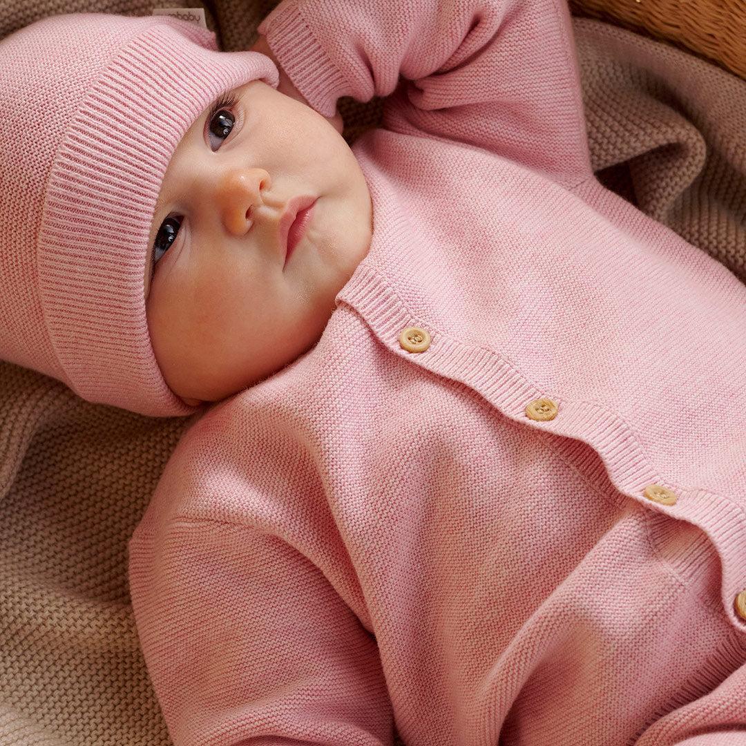 Purebaby Knit Cardigan - Pink Melange - Image 2
