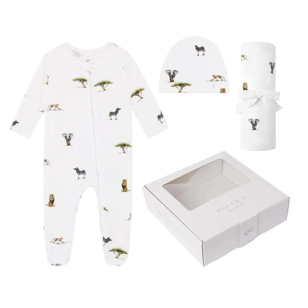 Rosa & Blue Baby Gift Set - Safari
