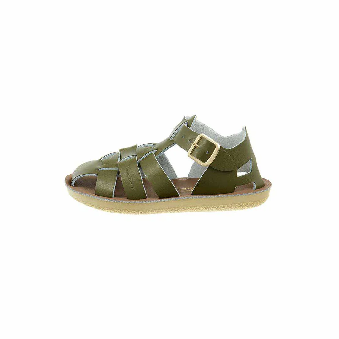 Salt-Water Sun-San Kids Sandals - Shark - Olive - Image 3