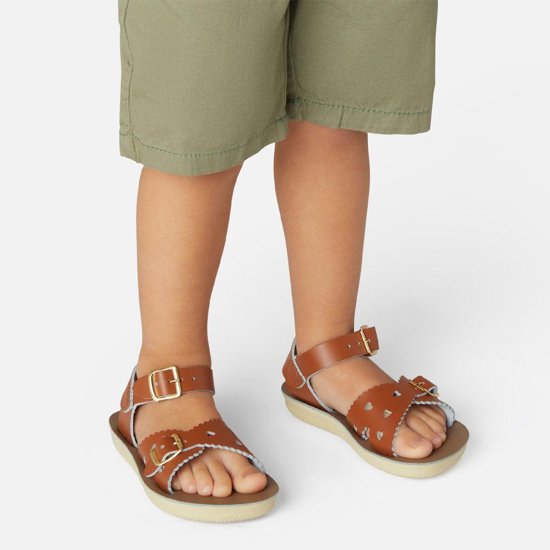 Salt-Water Sun-San Kids Sandals - Sweetheart - Tan - Image 3