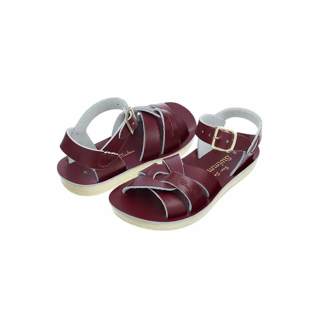 Salt-Water Sun-San Kids Sandals - Swimmer - Claret - Image 2