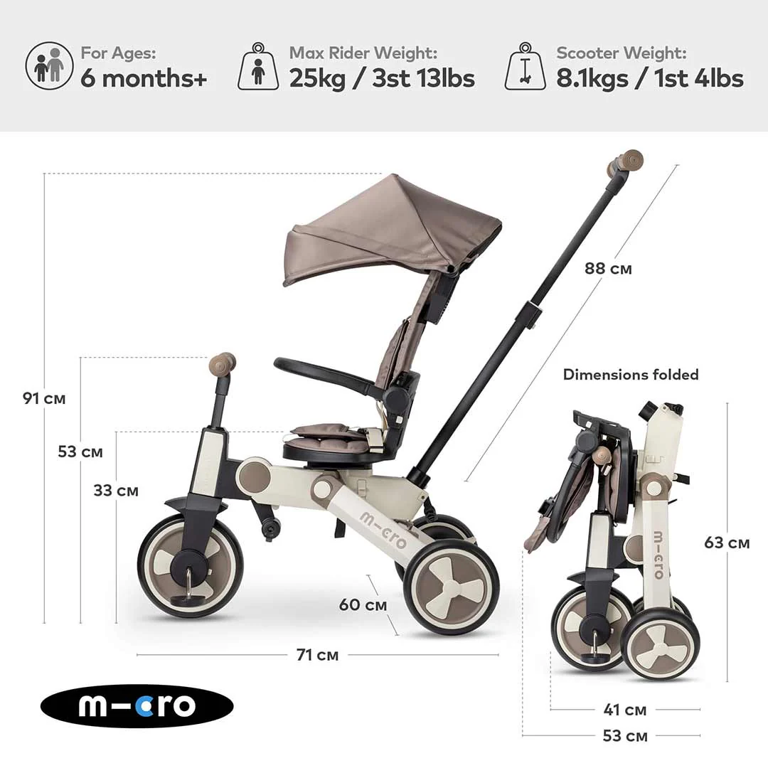 Micro Scooters Trike 7 in 1 - Latte - Image 6