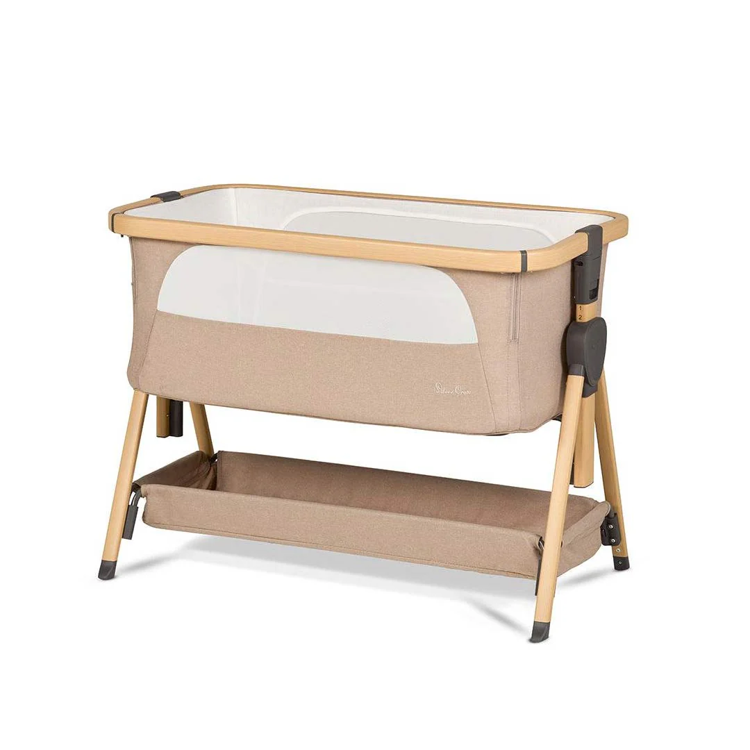 Silver Cross Lunar Bedside Crib - Oatmeal