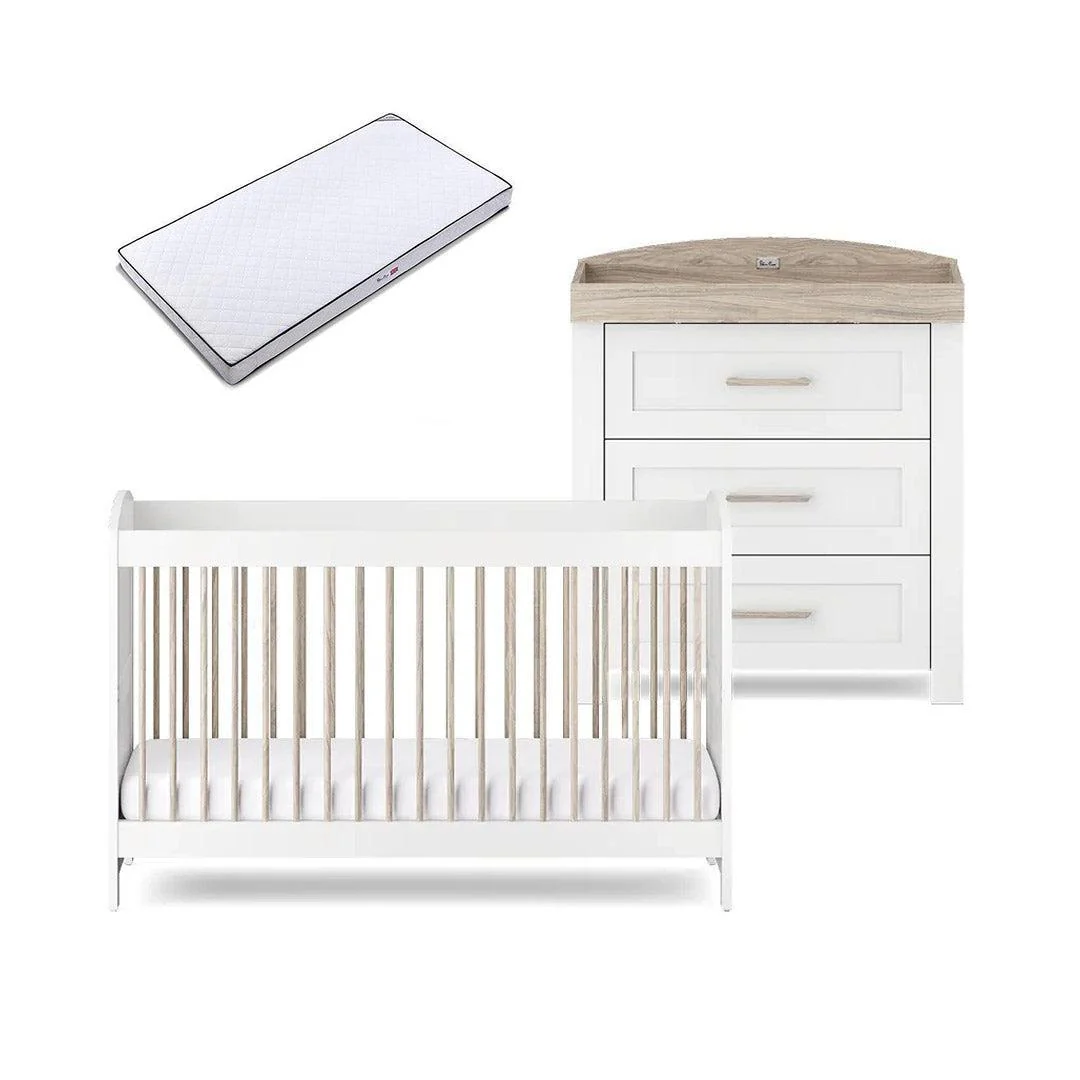 Silver Cross Valencia 2 Piece Nursery Set (Cot Bed & Dresser) - Ash White - Image 10