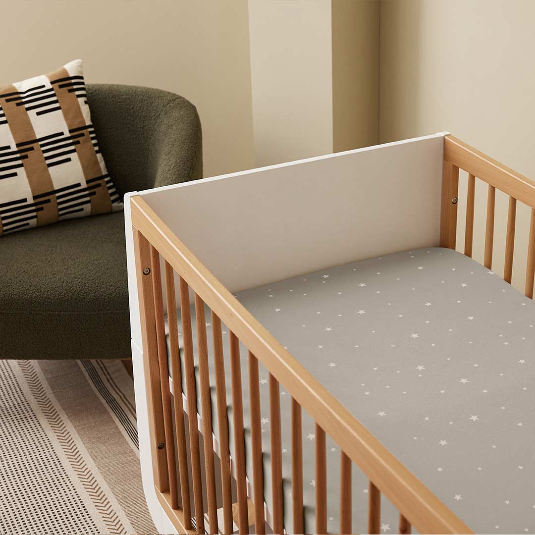 Snuz Twin Pack Cot Bed Sheets - Grey Star - Image 3