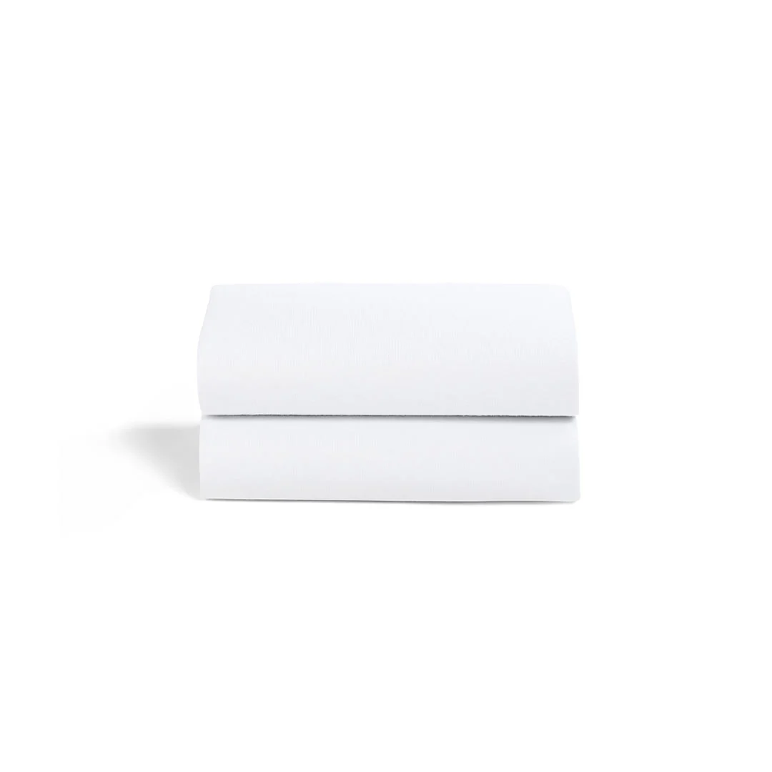 Snuz Twin Pack Moses Basket Sheets - White