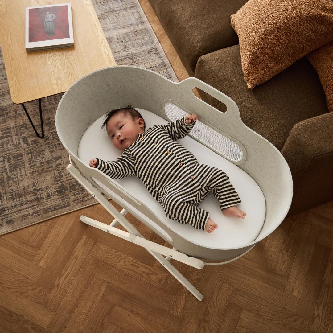 SnuzBaskit Barley Moses Basket & Cashmere Stand Set - Barley / Cashmere - Image 3
