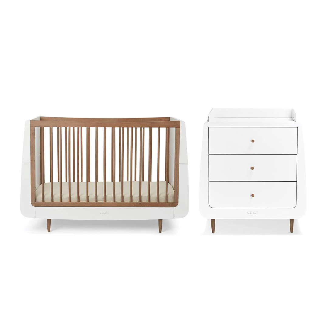 SnuzKot 2 Piece Nursery Furniture Set - The Natural Edit - Walnut