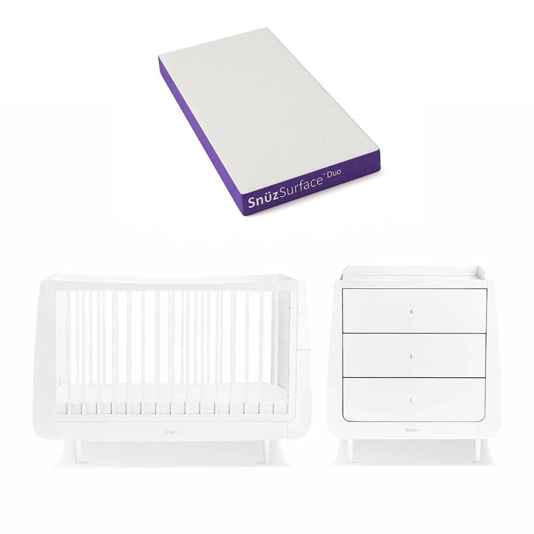 SnuzKot Skandi 2 Piece Nursery Furniture Set - White - Image 10