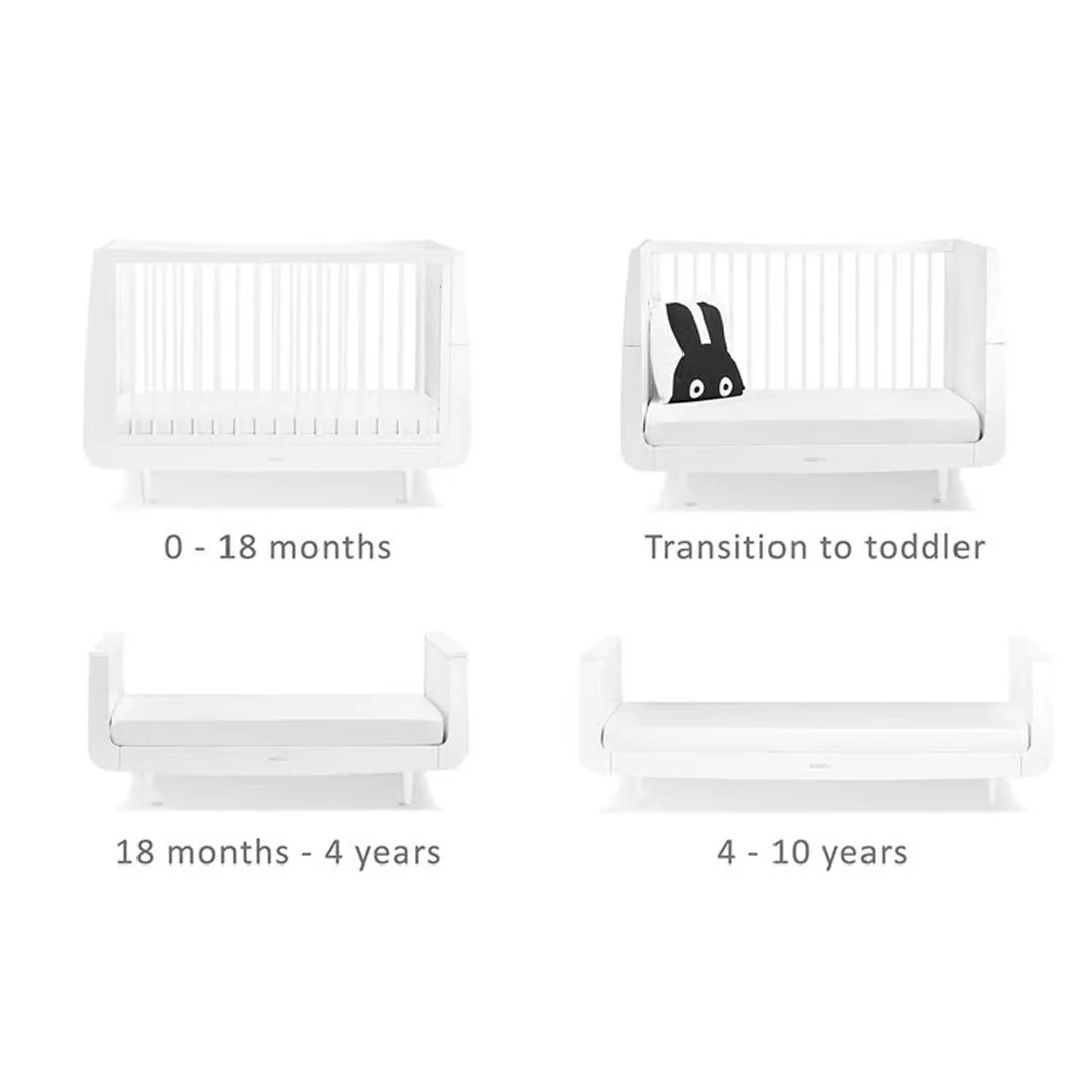 SnuzKot Skandi 3 Piece Nursery Furniture Set - White - Image 4