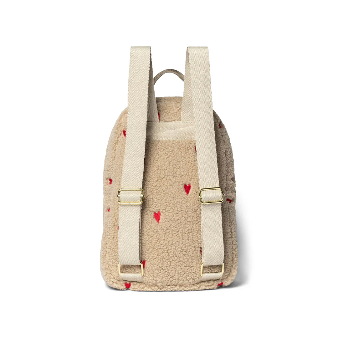 Studio Noos Teddy Hearts Mini Backpack - Ecru - Image 5