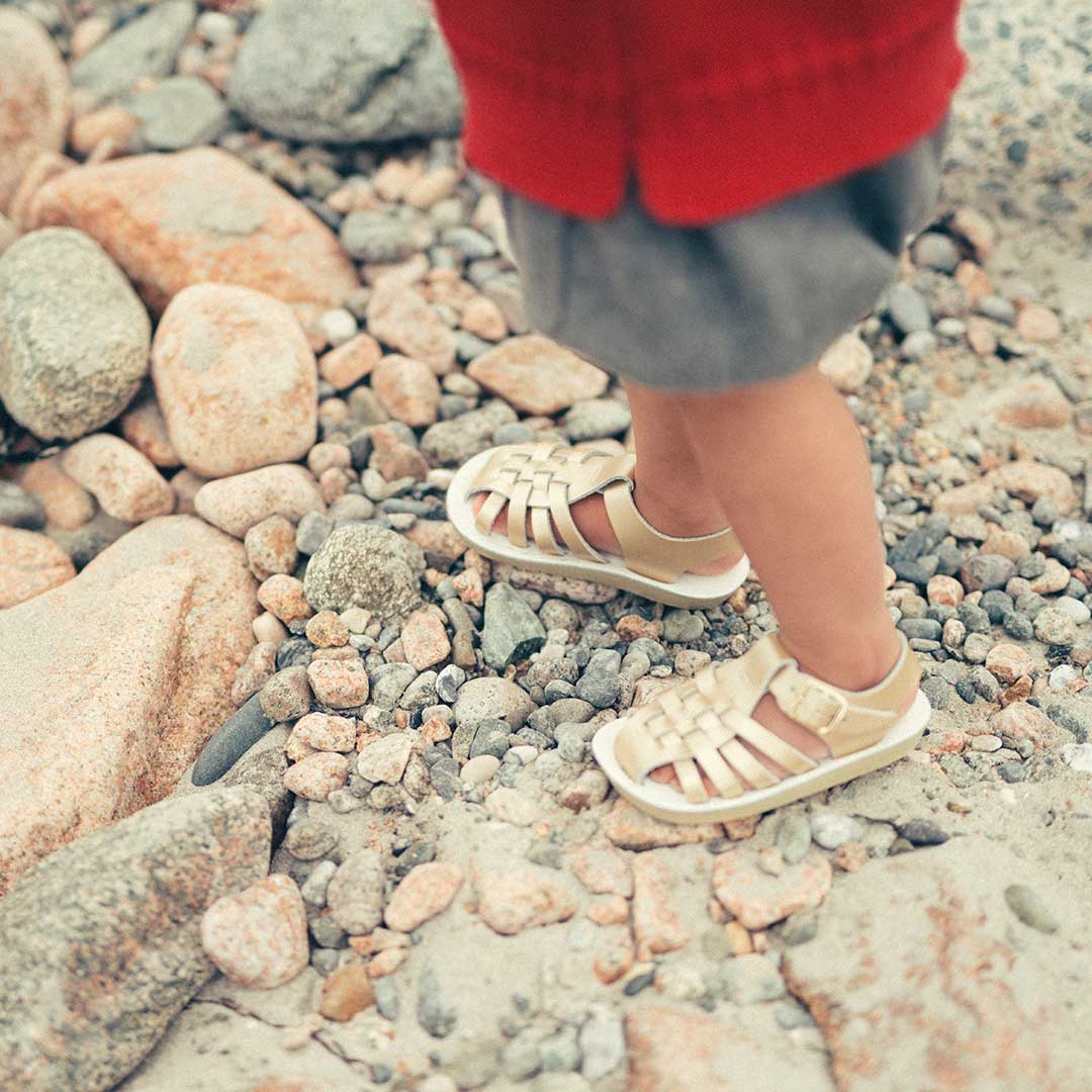 Salt-Water Sun-San Kids Sandals - Sailor - Gold - Image 2