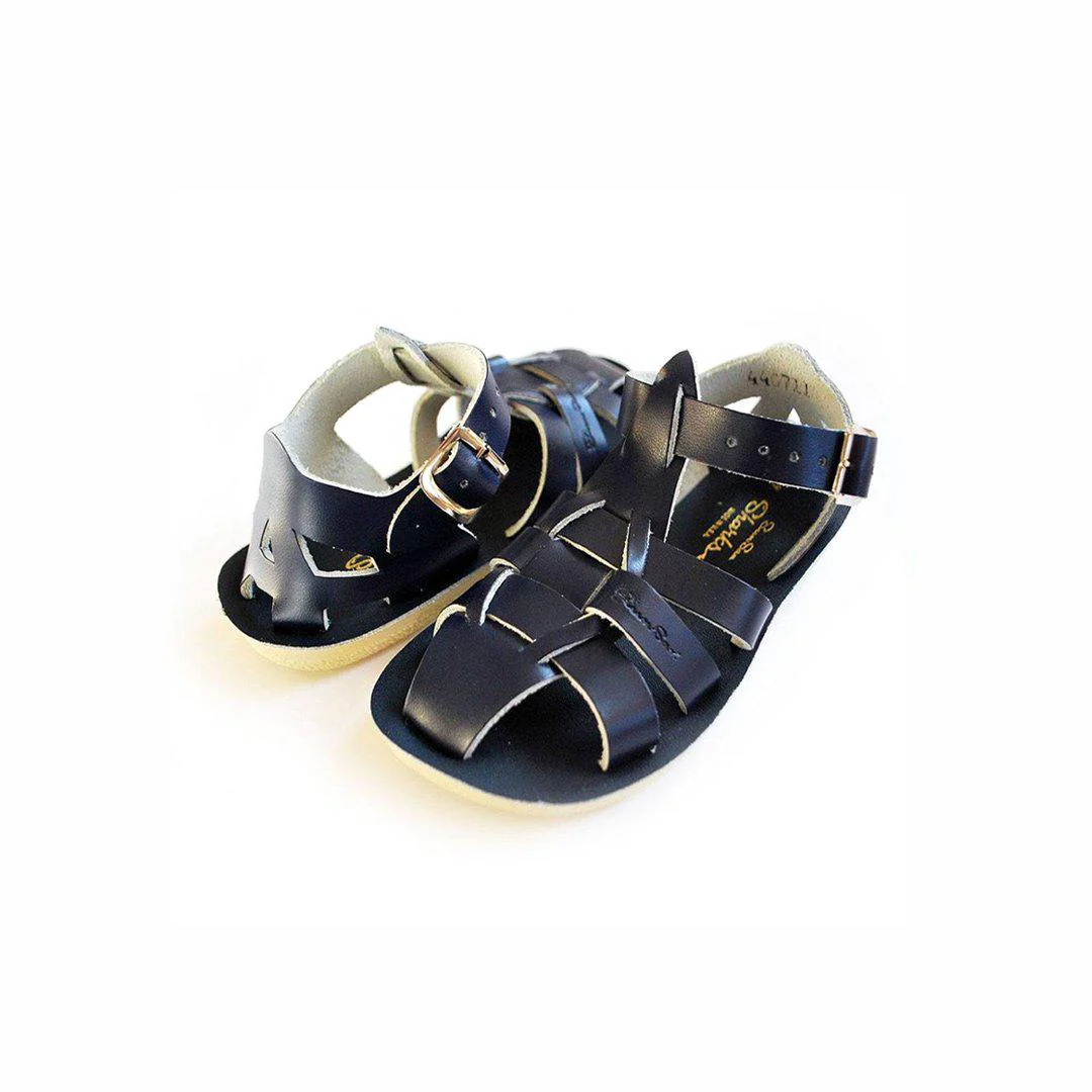 Salt-Water Sun-San Kids Sandals - Shark - Navy