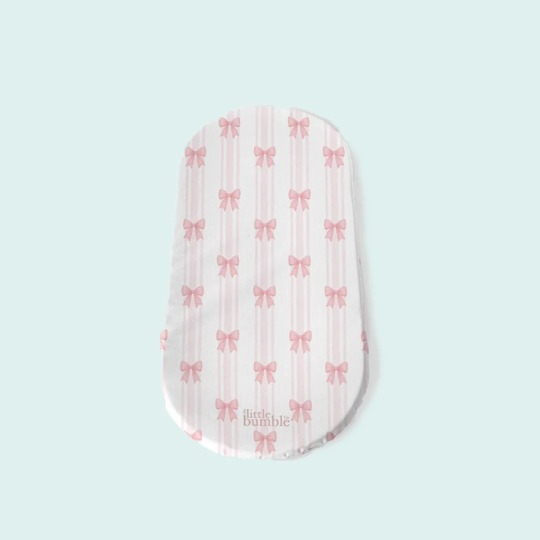 The Little Bumble Co. Changing Basket Mat Liner - Pink Bows