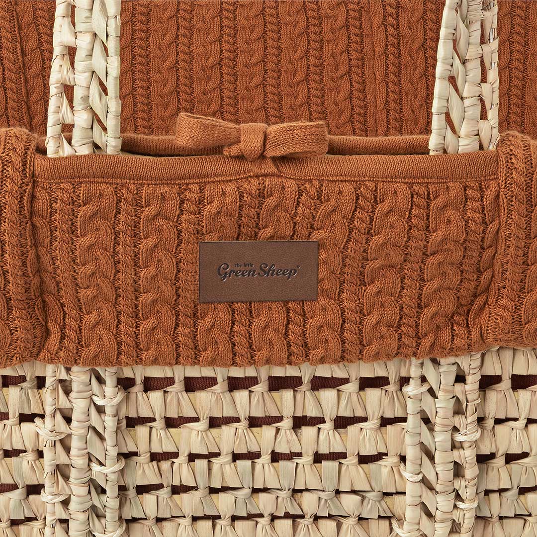 The Little Green Sheep Natural Knitted Moses Basket - Mattress + Static Stand - Image 13