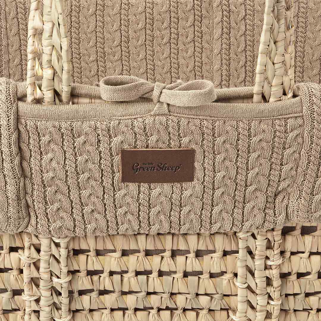 The Little Green Sheep Natural Knitted Moses Basket - Mattress + Static Stand - Image 18