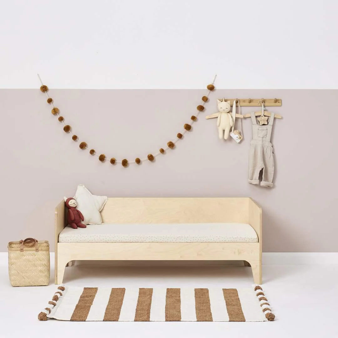 The Little Green Sheep Organic Cot & Cot Bed Fitted Sheet - Linen Rice - Image 2