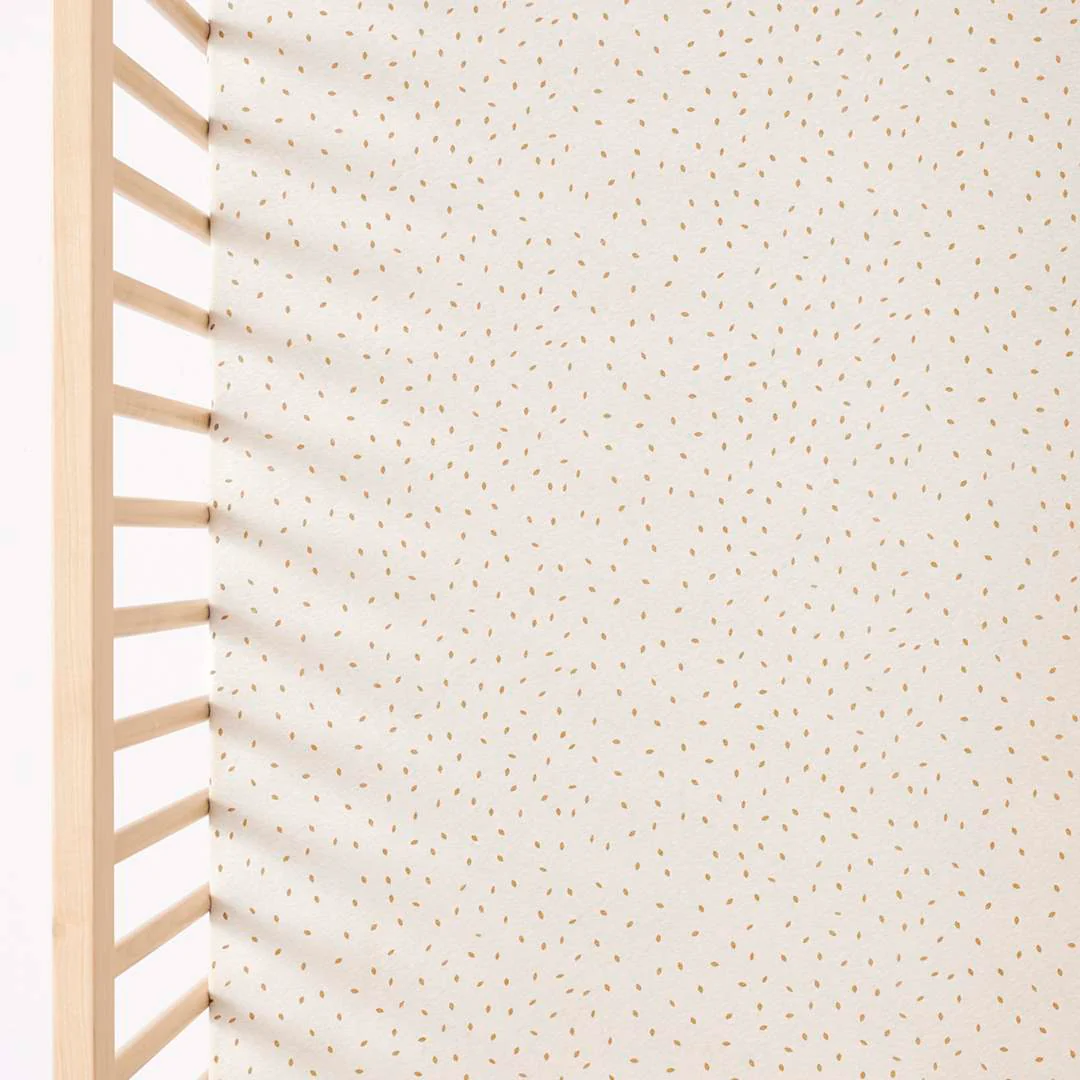 The Little Green Sheep Organic Cot & Cot Bed Fitted Sheet - Linen Rice - Image 4