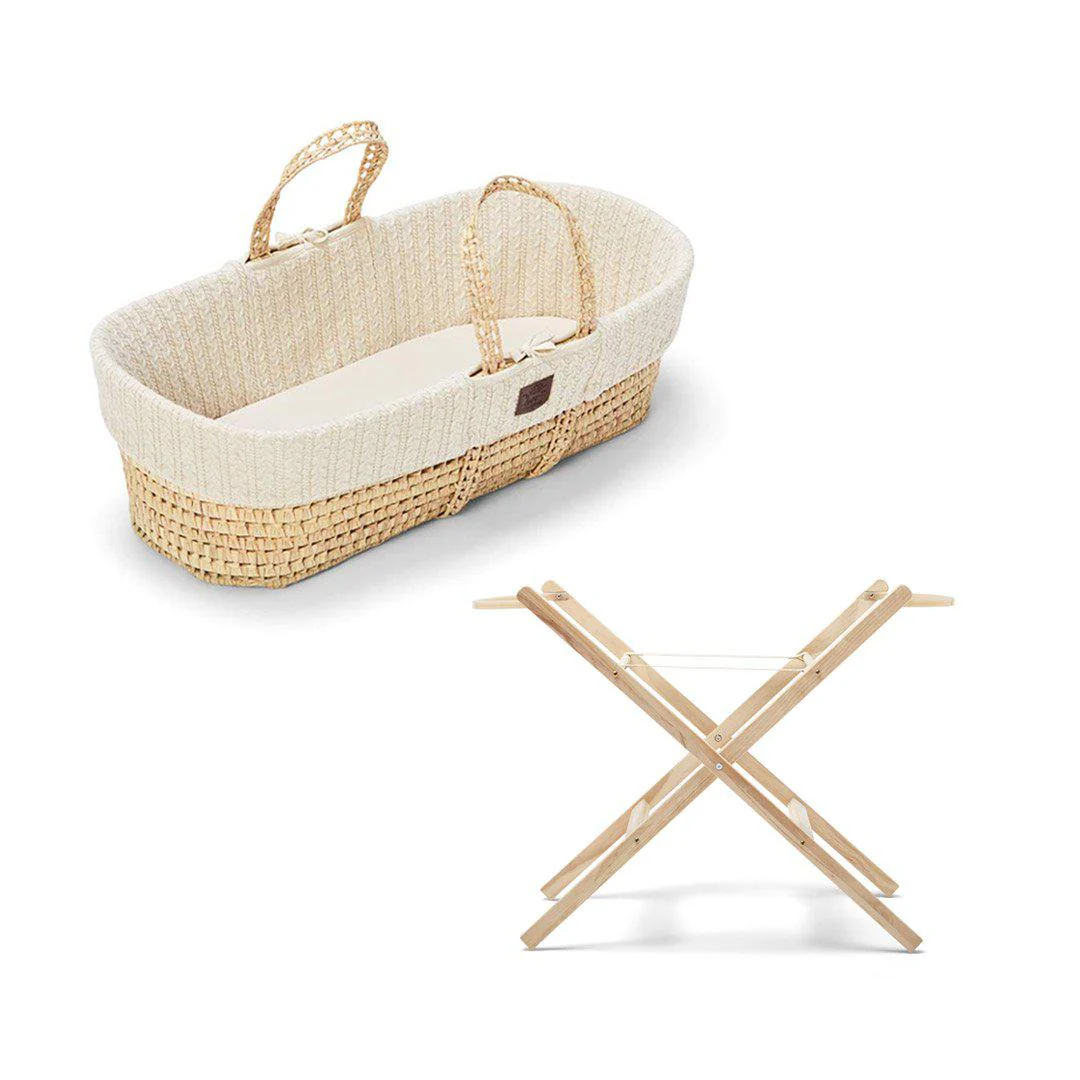 The Little Green Sheep Organic Knitted Moses Basket + Stand Bundle - Image 11