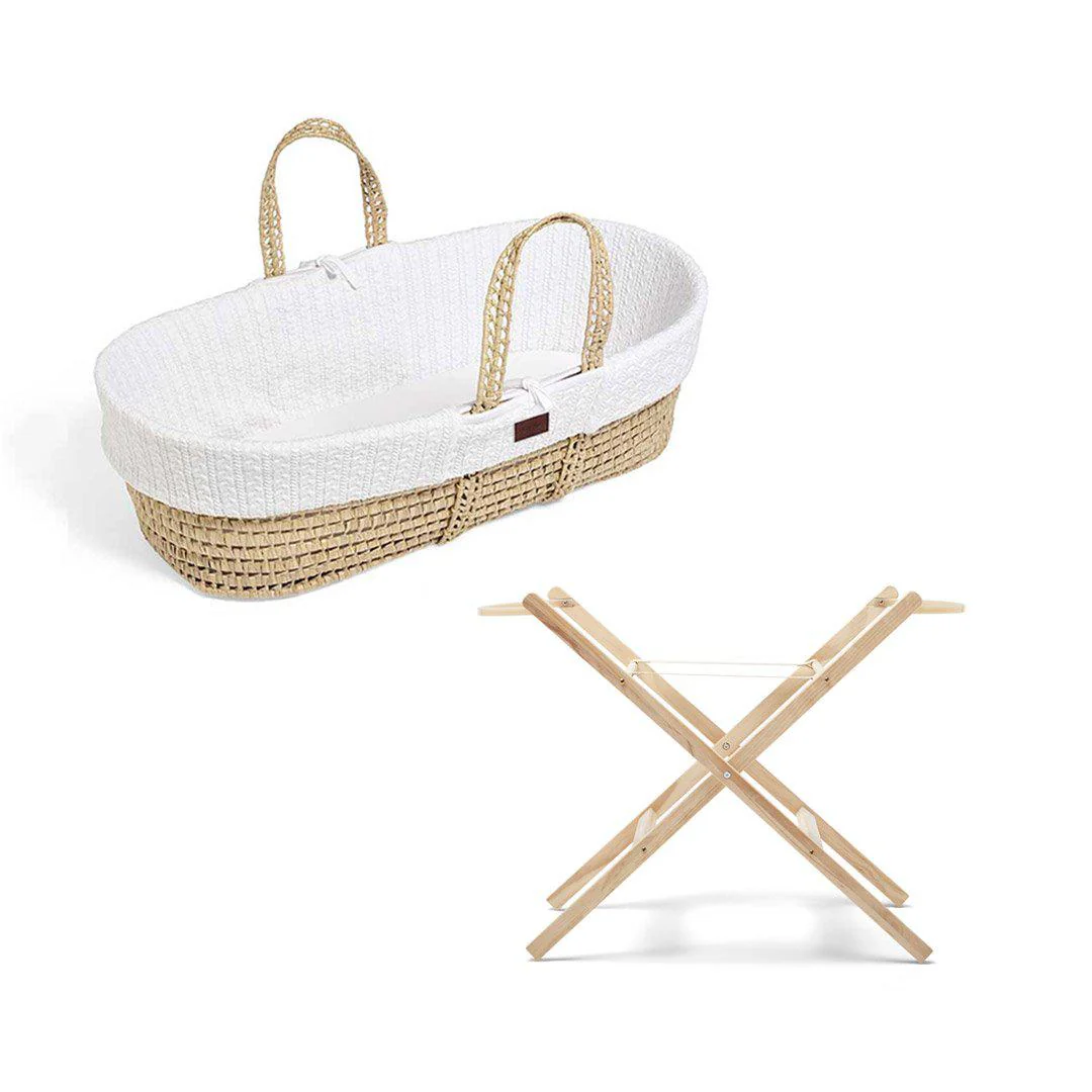 The Little Green Sheep Organic Knitted Moses Basket + Stand Bundle - Image 15