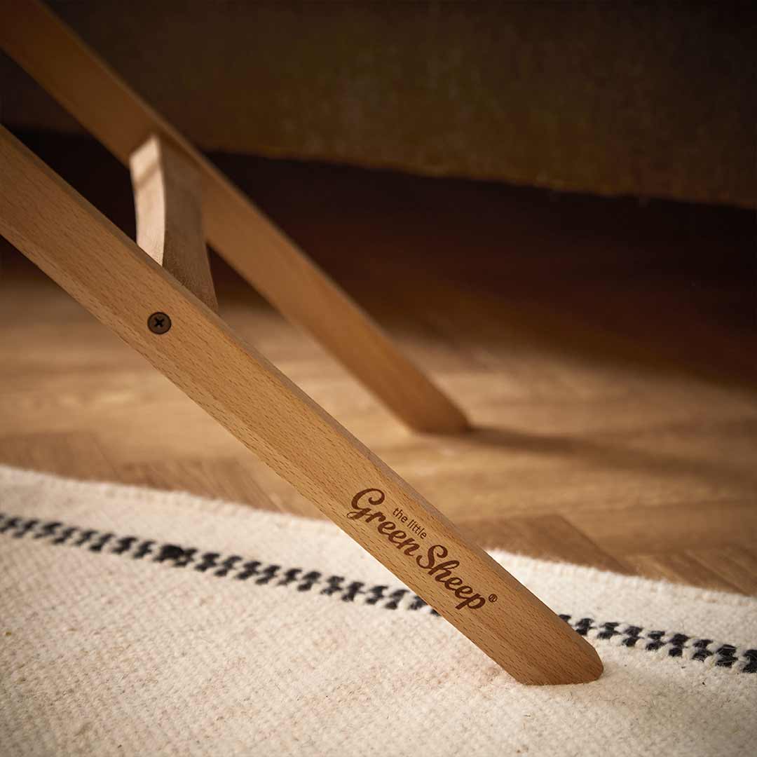 The Little Green Sheep Organic Wheat Knit Moses Basket + Mattress - Linen - Image 10