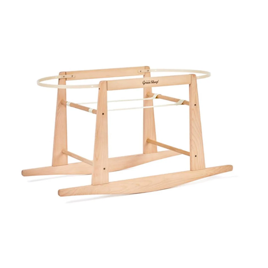 The Little Green Sheep Rocking Moses Basket Stand - Natural - Image 2