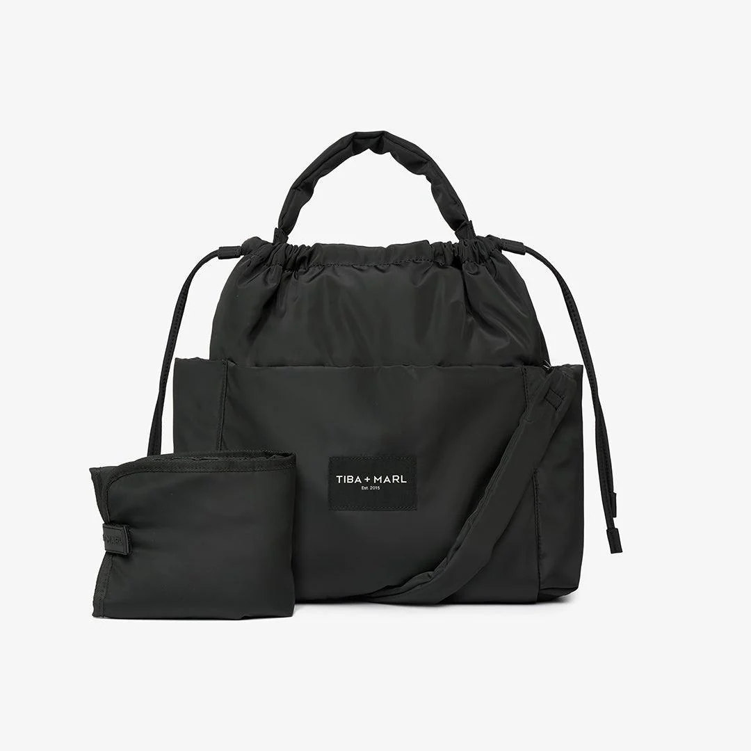 TIBA + MARL Luna Drawstring Tote Changing Bag - Black