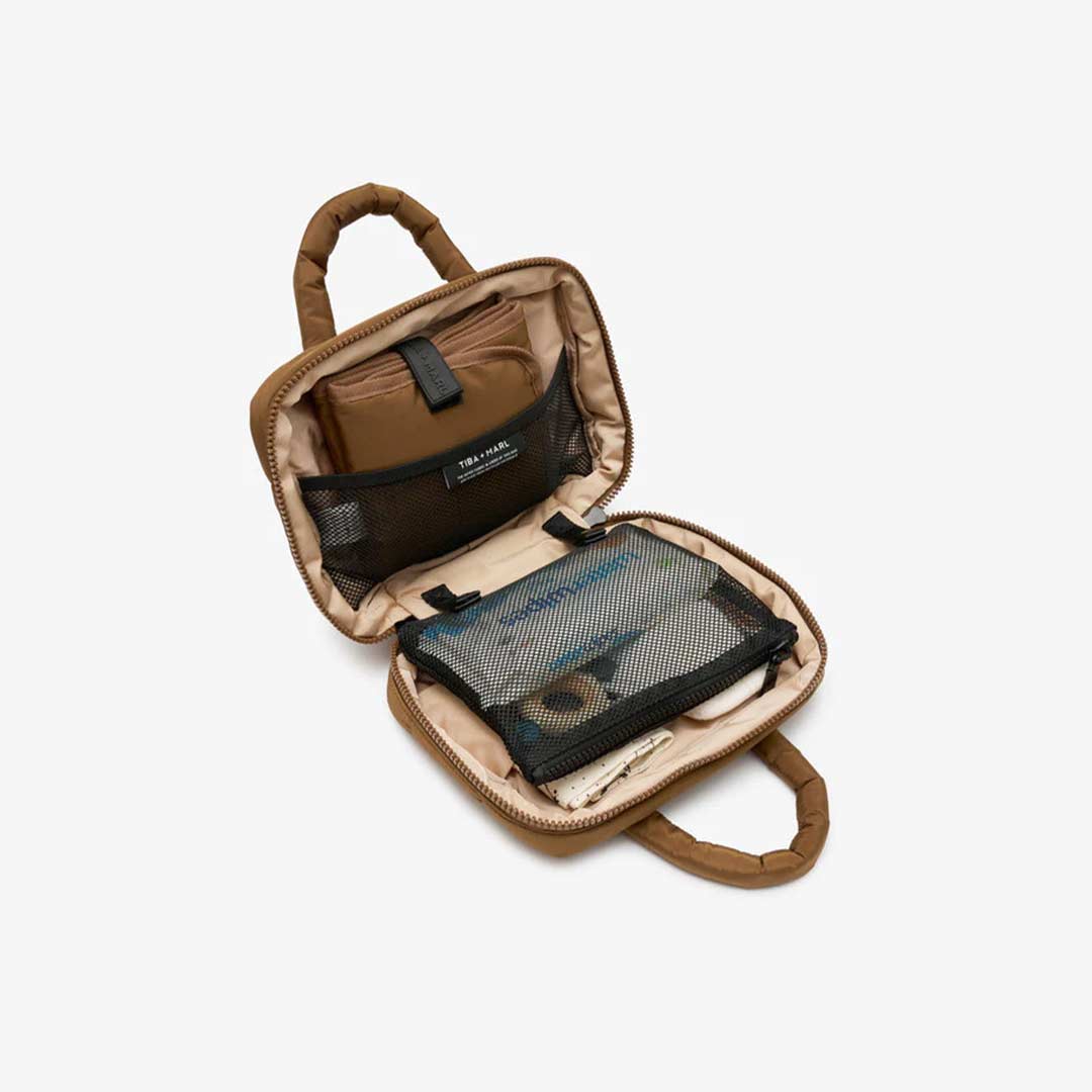 TIBA + MARL Mini Stroller Organiser Puffy Quilt - Coffee - Image 4