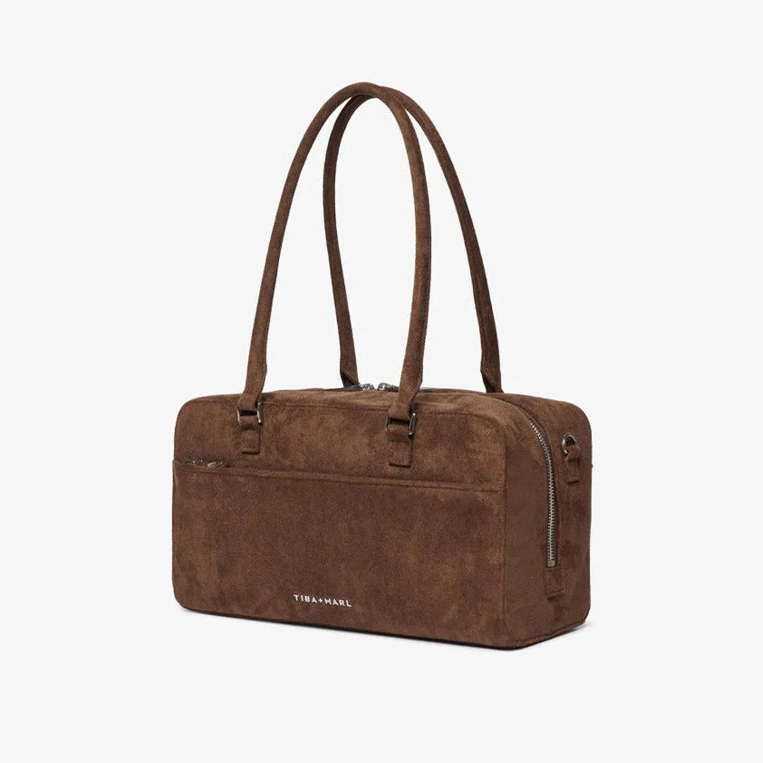 TIBA + MARL Riley Compact East-West Changing Bag - Brown Faux Suede - Image 4