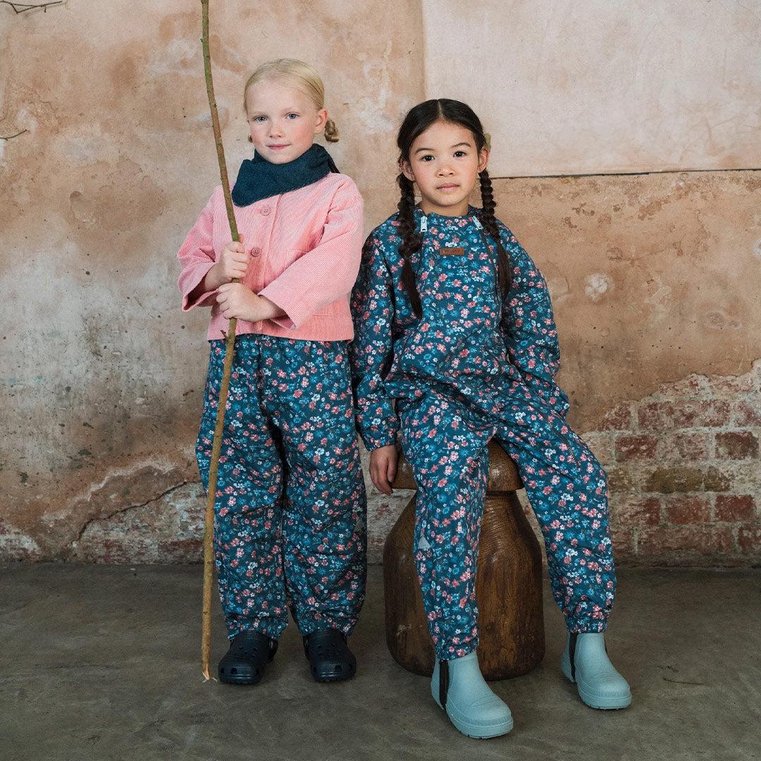 TOASTIE Packable Waterproof Puddlesuit - Navy Floral - Image 3