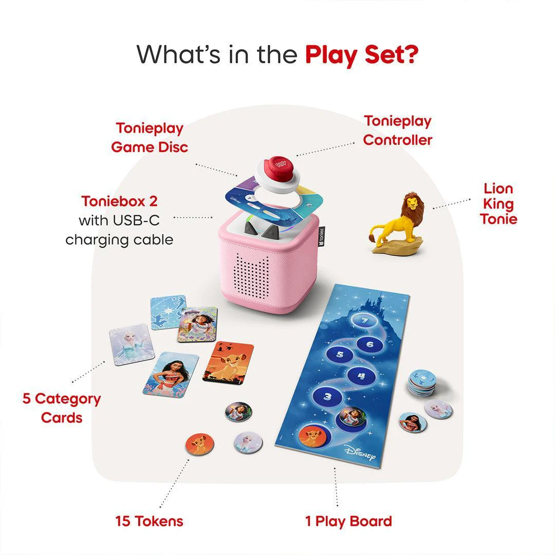 Tonies Toniebox 2 Playset with Tonieplay Game + Controller + Simba Tonie - Pink - Image 3