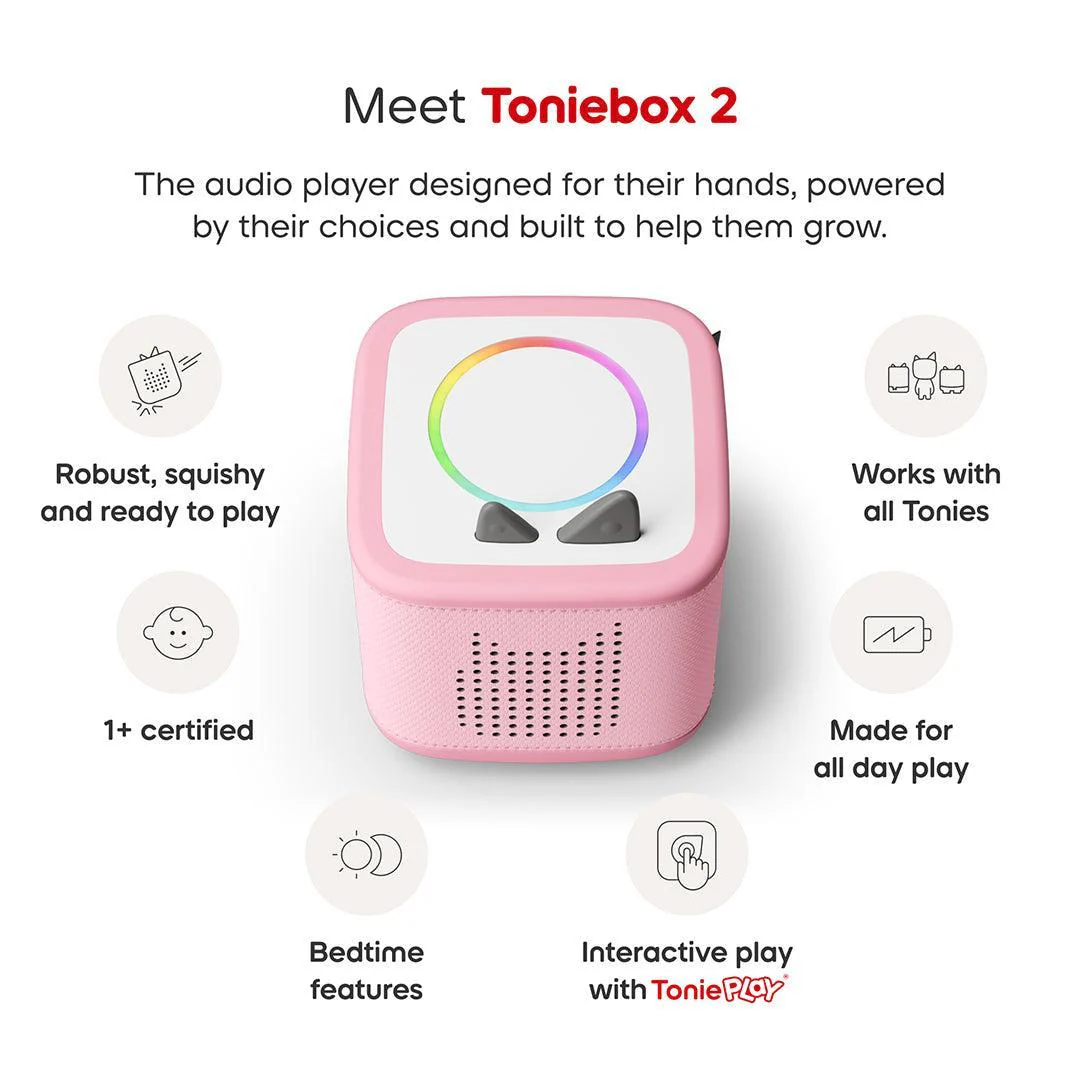 Tonies Toniebox 2 Playset with Tonieplay Game + Controller + Simba Tonie - Pink - Image 4